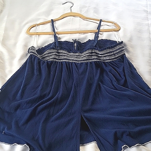 No Boundaries Junior Spagetti Strap Navy Blue Embroidered Top, Size: XL, NWT - Picture 7 of 9